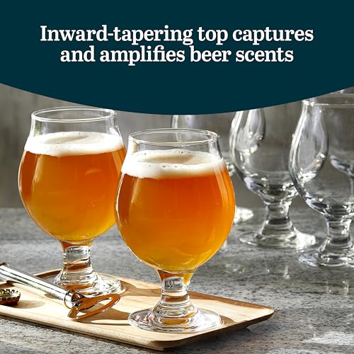 Libbey Entertaining Essentials Belgian Beer Glasses 13 oz - 6 Tulip Glasses (Entertaining Belgian 6)