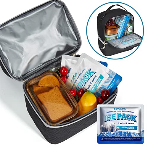 Reusable Ice Packs for Coolers - 2 Pack Lunch Box Ice Packs