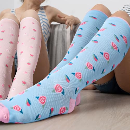 Compression Socks for Men & Women, 20-30mmHg - Ideal for Travel & Nurses