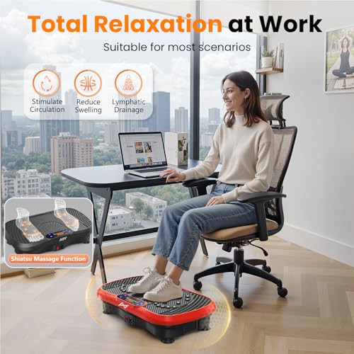 Vibration Plate Fitness Machine with Bluetooth - Red