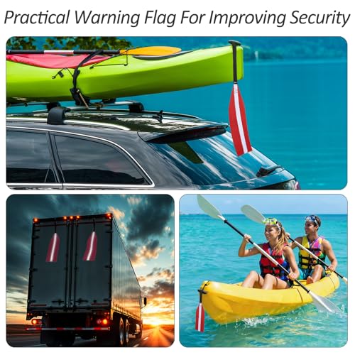 Safety Travel Flag - 2Pcs Red Kayak Towing Warning Flag