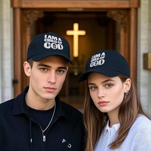 Christian Baseball Cap for Men & Women - Adjustable Black Hat