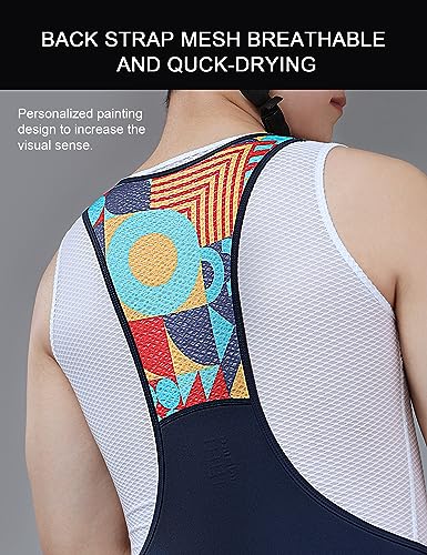 INBIKE Men's Cycling Bib Shorts Medium Blue Breathable Padded Bike Shorts