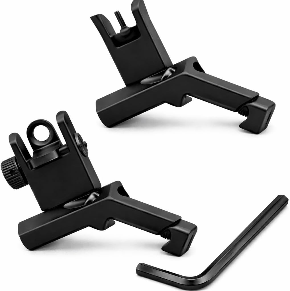 45 Degree Offset Flip Up Sight - Low Profile Design for Quick Transition | Front & Rear Sights