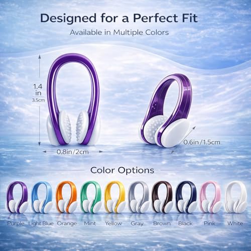 10-Pack Silicone Swimming Nose Clips - Waterproof Swim Plugs - Multi-Color 25
