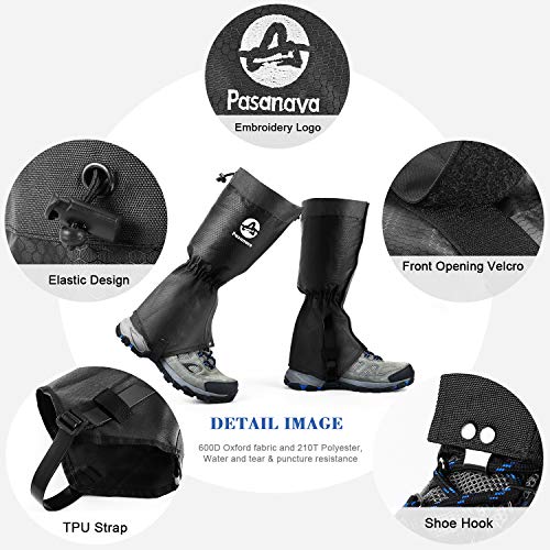 Waterproof Adjustable Leg Gaiters for Hiking & Outdoor Use