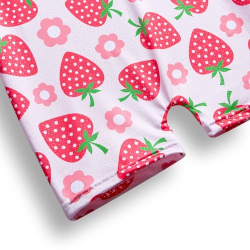 Gymnastics Leotard for Girls with Built-in Shorts - 2-3T Strawberry