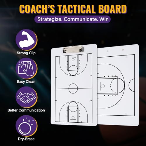 Double-Sided Basketball Coaching Board - Portable Dry Erase