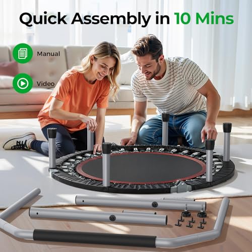 Foldable Mini Rebounder Trampoline for Adults - 40-Inch Black