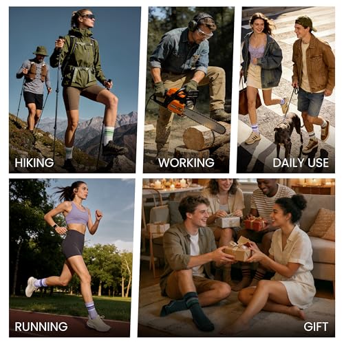 Merino Wool Hiking Socks for Men - Large, 3 Pairs