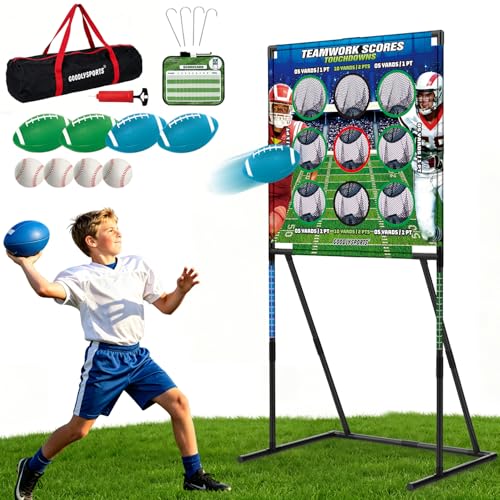 Kids Football and Baseball Toss Game - 9 Hole Target for Outdoor Fun