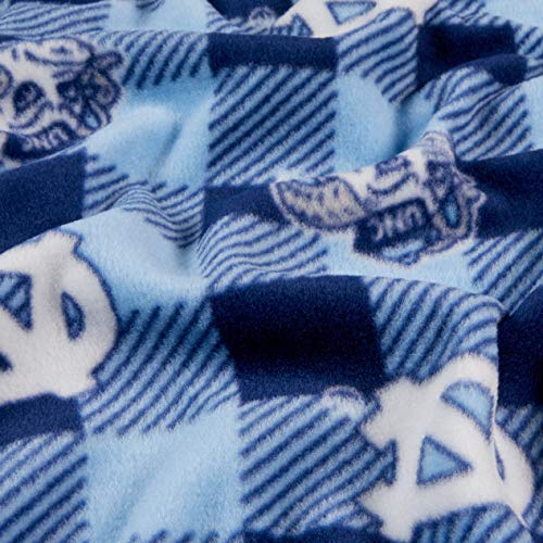 North Carolina Tar Heels Buffalo Plaid Fleece Fabric by the Yard