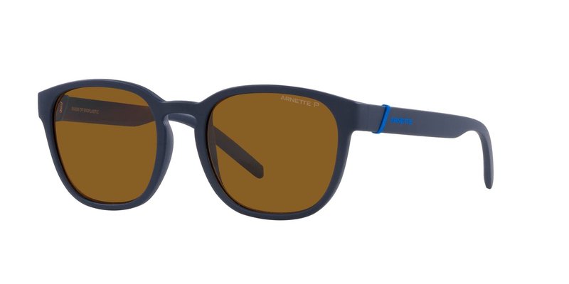 Arnette Unisex AN4319 Barranco Round Sunglasses, Matte Navy Blue/Polarized Dark Brown, 53 mm