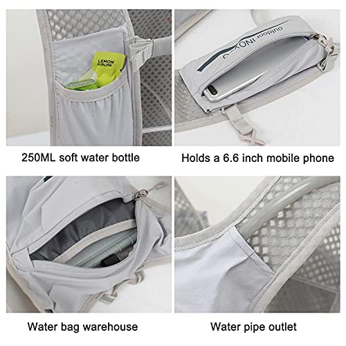 Lightweight Hydration Vest Backpack with 1.5L Bladder - Light Gray & Dark Blue