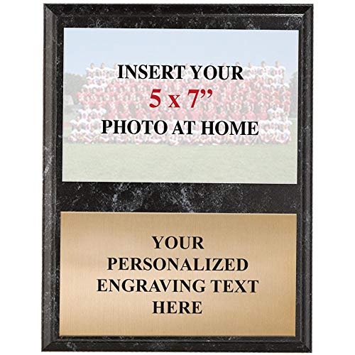 9x12 Black Marbleized Team Photo Plaque Award - Custom Engraving
