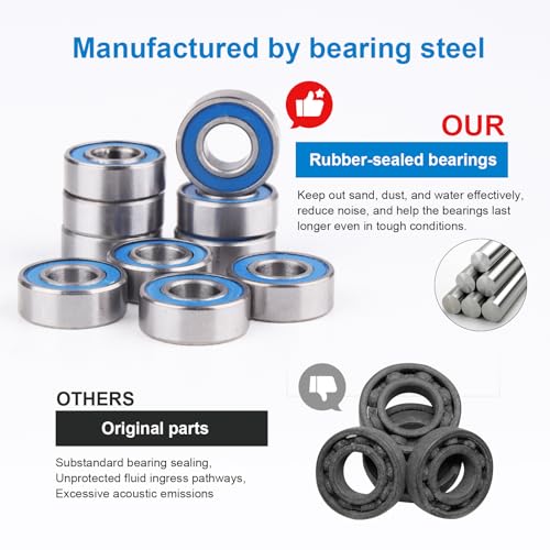 Miniature Deep Groove Ball Bearings - 10-Pack 5x10x4mm