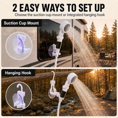 Portable Camping Shower with 5200mAh Battery & 4 Spray Modes