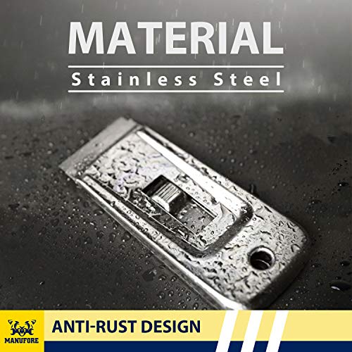 MANUFORE Portable Multi-Purpose Razor Blade Scraper for Cleaning Glass, Stove-top, Window, Floor(2 Scrapers, 5 Plastic Blades, 5 Stainless Steel Blades)