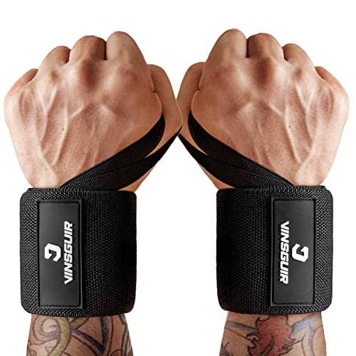 Wrist Wraps for Weightlifting - 21'' Support Straps - Black