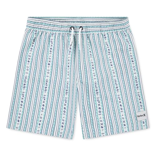 Hurley Kids Mini Vacay Stripe Mint Candy Seersucker Swim Trunks - Large