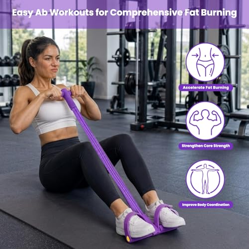 Pedal Resistance Bands with Handles for Full-Body Workout - Pink