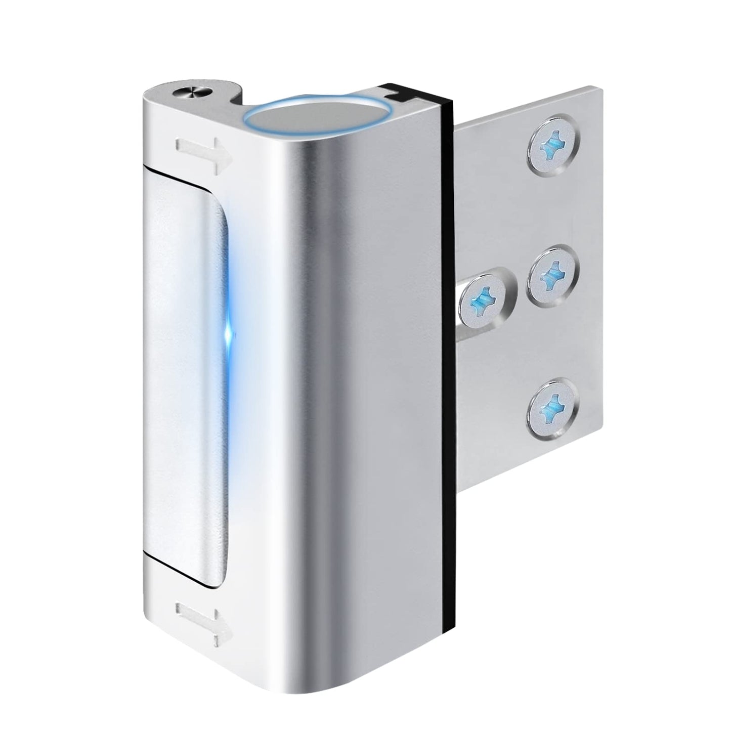 Home Security Door Reinforcement Lock Safety Latch Extra Front Doors Security Devices, Anti Door Kick in Safety Protector for Door Inside, Child Proof Aluminum Locks Silver 1Pack