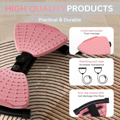 Waist Twister Machine - Smart LED Display, Ultra-Quiet - Pink