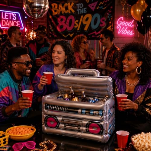 Inflatable Boom Box Beverage Cooler | 80s Retro Party Decor