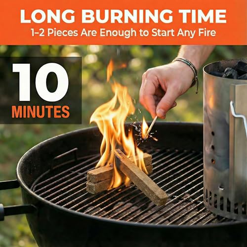 Natural Fire Starter Sticks - Quick Ignition for Grills & Campfires, 15 PCS