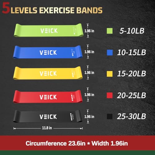 5-Level Resistance Loop Bands Set for Strength Training & Pilates - Assorted