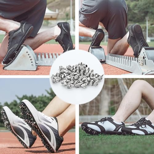3/16 Inch Track Spikes with Steel Pyramid Design - 50 Pcs Silver