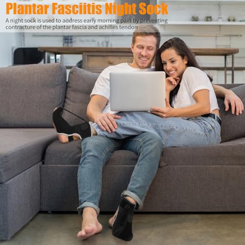 Black Small Plantar Fasciitis Night Sock with Arch Support - Pain Relief for Women & Men