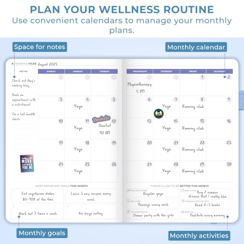 Fitness & Food Journal - Workout Planner, A5 Light Blue