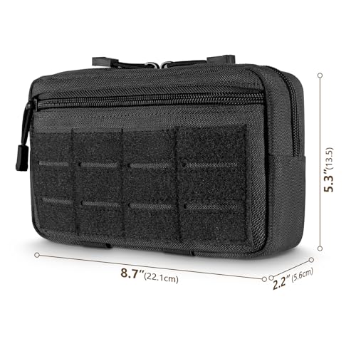 Tactical Molle Admin Pouch - Utility EDC Tool Bag with US Flag Patch