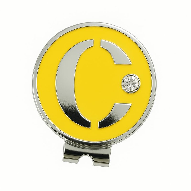 EGG PRO Initial Golf Ball Marker, 3 cm Diameter, Crystal Accent, Initial C