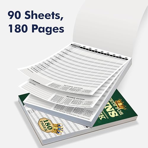 Score Pad for 8 Players - 90 Sheets, Crowns Design