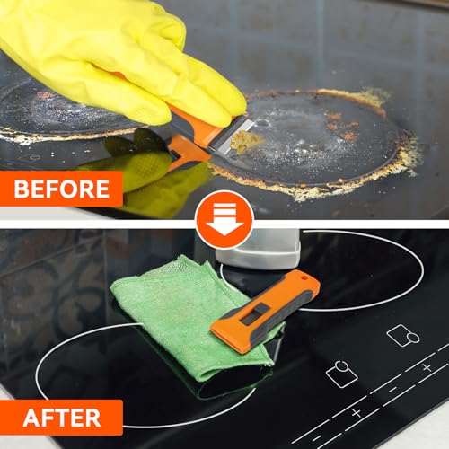 WRAPXPERT Razor Blade Scraper with 30pcs Extra Blades, Razor Scraper Tool for Glass, Window Scraper, Glass Scraper, Blade Razor Retractable for Removing Glue, Paint, Stickers, Labels