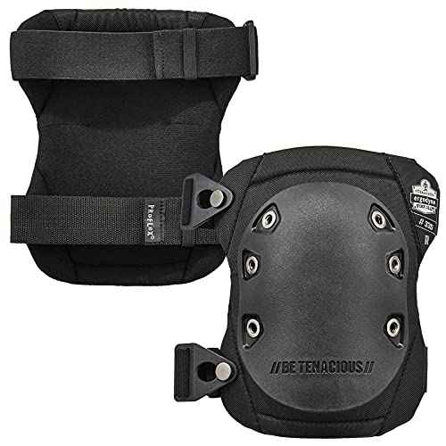 Ergodyne ProFlex 335 Slip Resistant Rubber Cap Knee Pads, Black, Buckle Closure