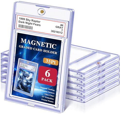 Kitoyz Magnetic Graded Card Slab Case Holder 6 Pack Acrylic Card Protectors