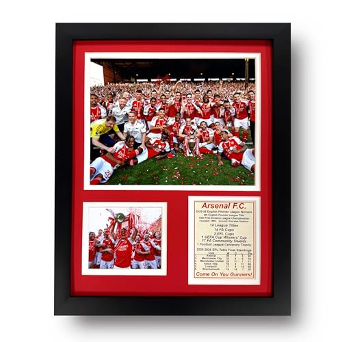 Arsenal 2025-2026 EPL Champions Framed Sports Photo - 15"L x 12"W