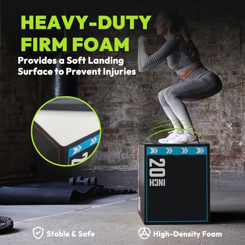 Plyometric Jump Box - 3-in-1 Adjustable Foam Training Equipment - 16 lb