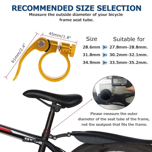 Bicycle Quick Release Seatpost Clamp - 28.6mm - Yellow