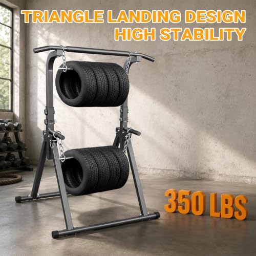 Foldable Pull Up Bar Power Tower with Assistance Bands - Black 01