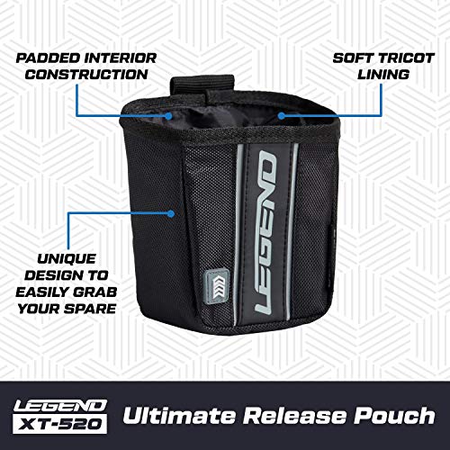 Legend XT520 Quick Release Pouch & Finger Tab Bag | Interior Divider for Better Organization & Storage of Release Aids | Attaches to Standard 2" Belt | Quick Drawstring Closure