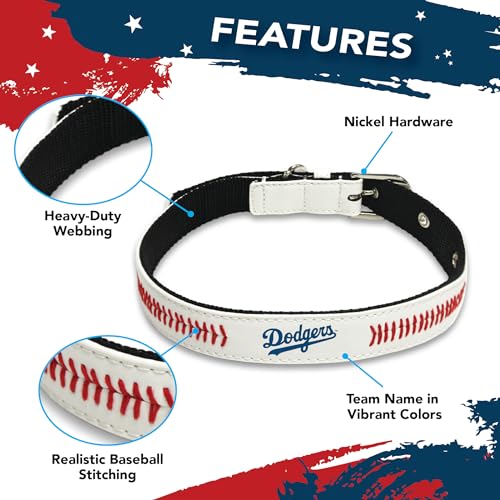 Premium Los Angeles Dodgers Dog Collar - Medium 16-20" Adjustable