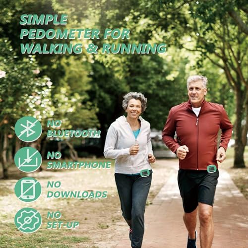 Step Counter Pedometer for Walking and Running - Clip-On Tracker