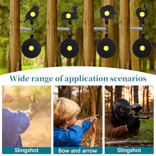 Auto Reset Spinner Shooting Targets - 4-Pack, Animals Group 1