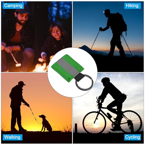 Reflective Keychain Tags - High Visibility Green Zipper Pulls