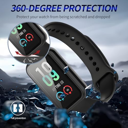 Kimiyaki 2 Pack Amazonite Band 7 Screen Protector Case Black + Black