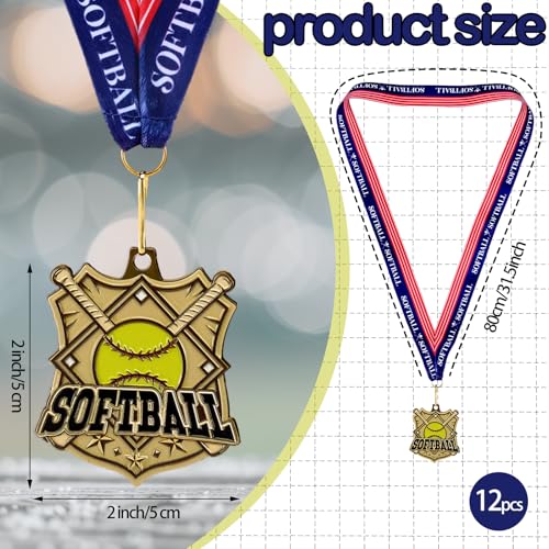 Sports Awards Medals with Neck Ribbons, 2''